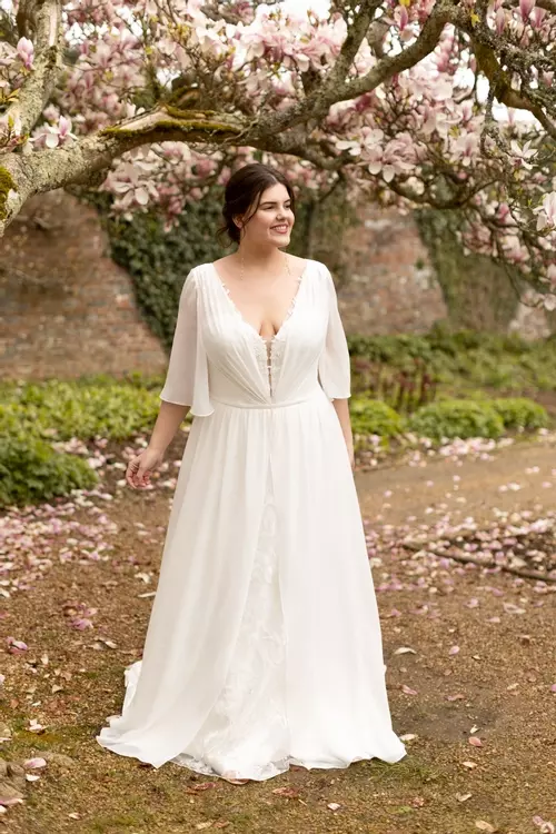Madeline TC W467 Chiffon Lace Wedding Dress with Floaty